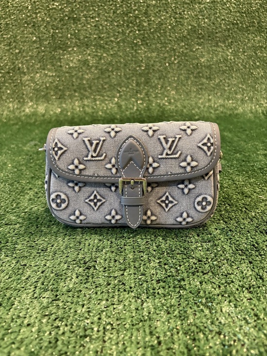 Louis Vuitton Handbags - Louis Vuitton Gray Monogram Denim Flap Crossbody Bag